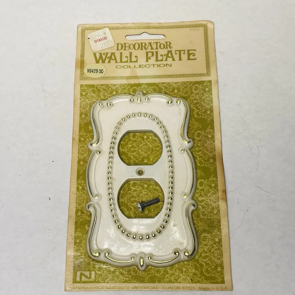 Decorator Wall Plate Receptacle Cover French Provincial National‎ Lock Hardware